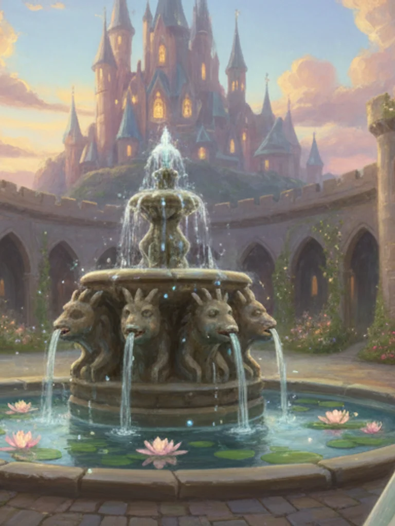 Royal family in enchanting fairytale oil painting